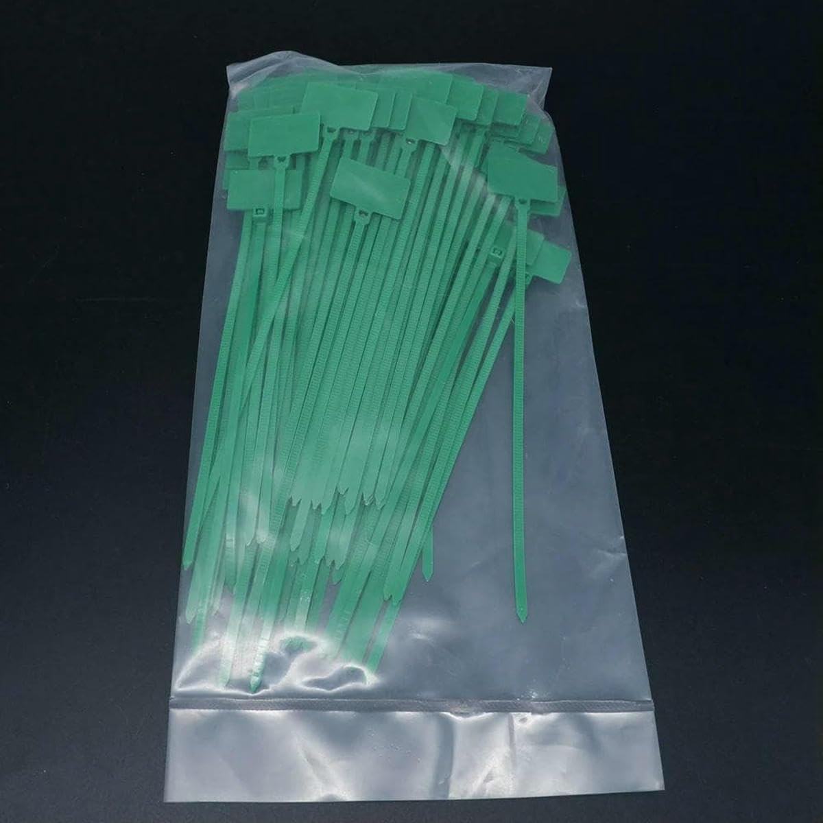 Bsguz 100Pcs Green 100Pcs Nylon Cable Ties Tag Labels Loop Self-Locking Zip Tie Wraps Network Fixing Straps Markers 4X150mm 3X100mm 4X200mm-4X200mm