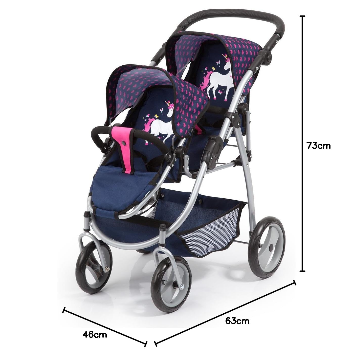 Bayer Design 26554aa Tandem Twin Dolls Pram Pushchair Jogger