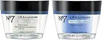 Creme facial No7 Lift and Luminate Triple Action – Pacote de dia e noite – 50 ml cada – Creme hipoalergênico para dia e noite por Nº 7 – FPS 76 cm Creme Diurno