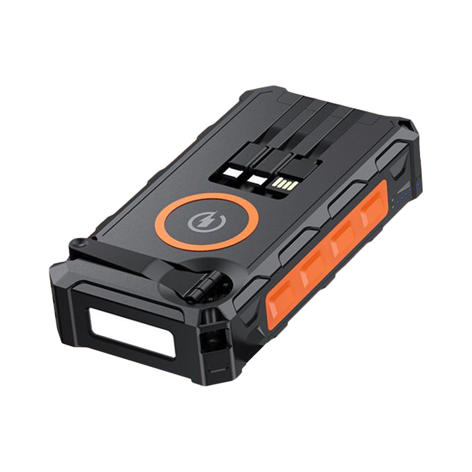 Power Bank Solare Portatile Impermeabile Pieghevole Power Bank Solare Con | Banca Di Batterie A Manovella Con Luce LED Per Viaggi, Escursioni, Campeggio, Pesca, Uomini, Donne, Adolescent