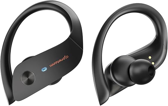 HAPPYAUDIO Wireless Headphones Bluetooth audifonos 5.3 Headphone TWS Wireless Sports Headphones Running Earbuds IPX6 Voice ENC Button Type for iPhone Android