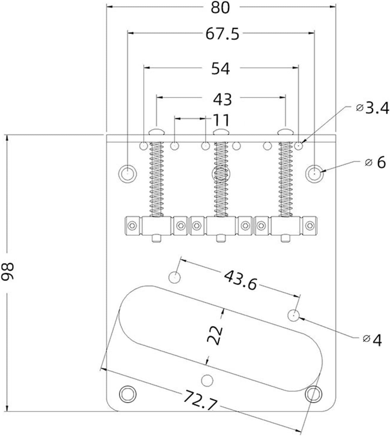 最高級の銅6弦エレキギターブリッジ って何だよ…… 【変な部品レビュー第14回】 | ギターいじリストのおうち ブリッジ交換パーツ TLエレキギターのボトム弦に​​適した6弦ブリッジ3チューニングブリッジテールピース