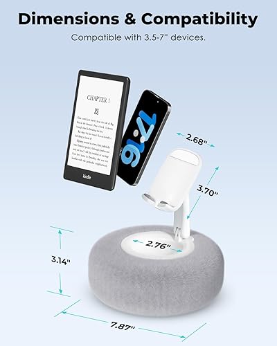 Miniatura 4 de Viozon Soporte de teléfono para cama, soporte de almohada mini Kindle, compatible con Kindleteléfono de 3.5-7 pulgadas con tazón pequeño, idea para