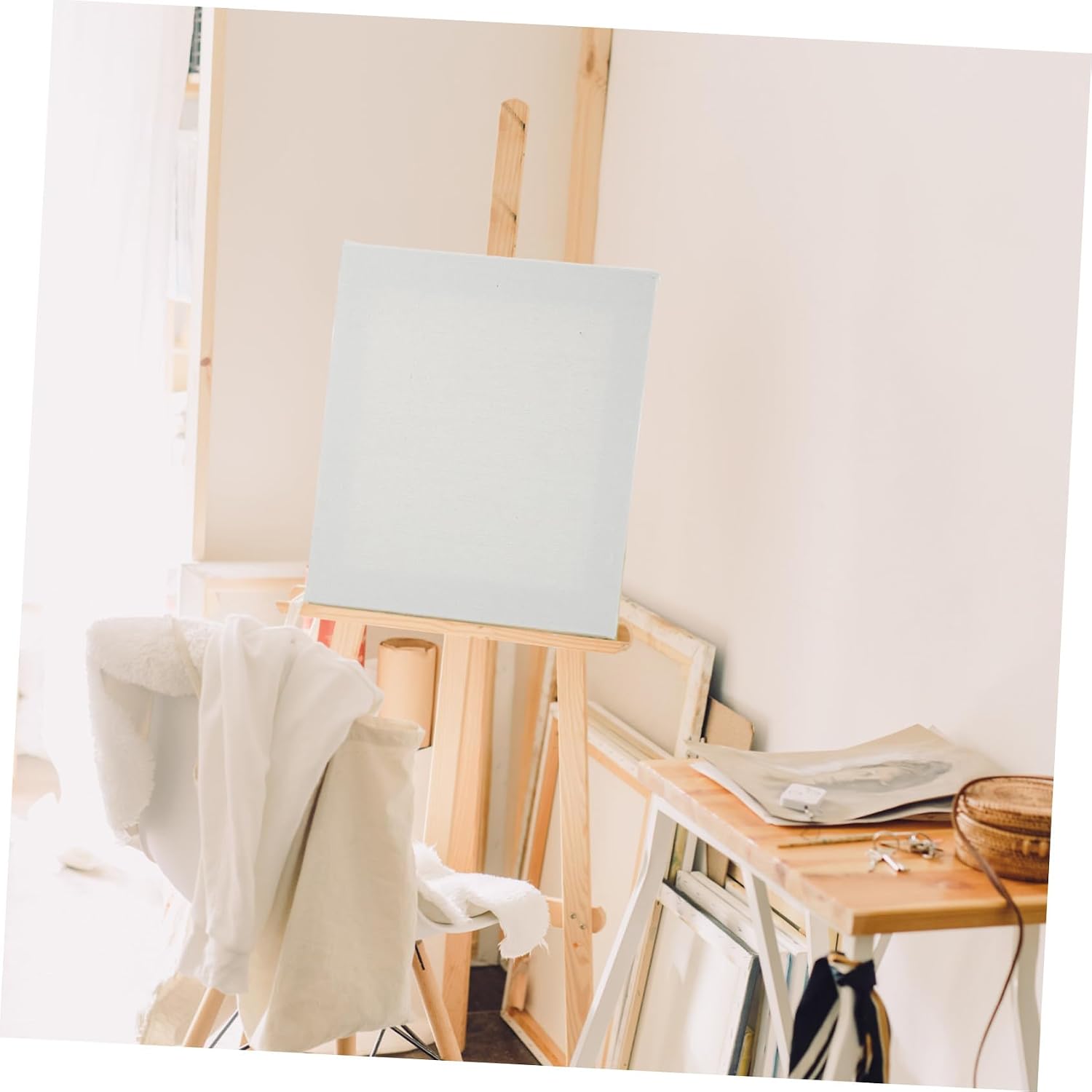 EXCEART Oil Painting Frame Desk Topper Stretched Canvas 2pcs 24X30cm Artist Canvas Panels Canvas Boards for Painting Acrylic Paint Oil Paint Dry Wet Art Media Stretched Canvas