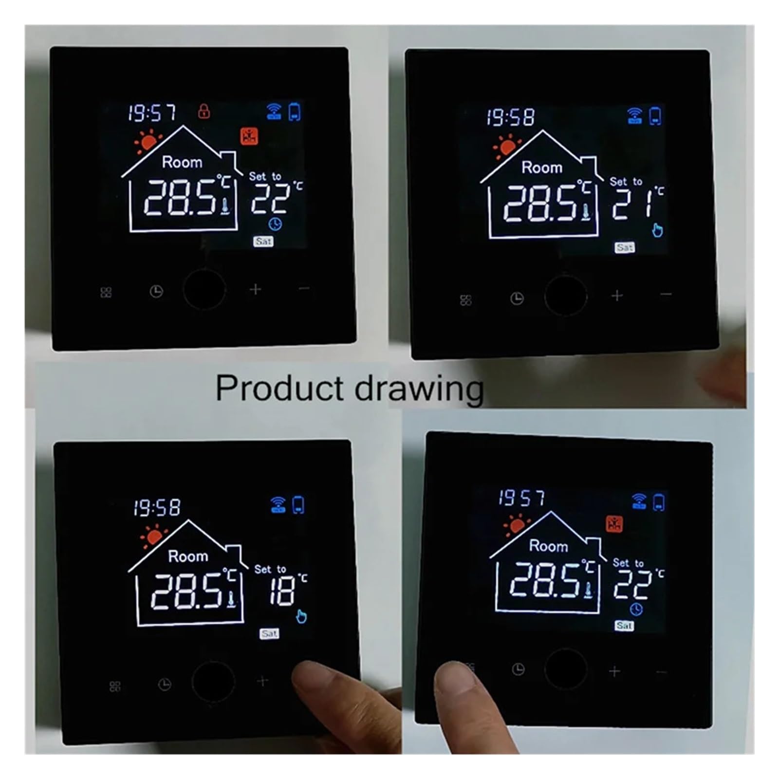 Amazon.co.jp: LED 温度コントローラー スマートホーム Wi-Fi 温度 