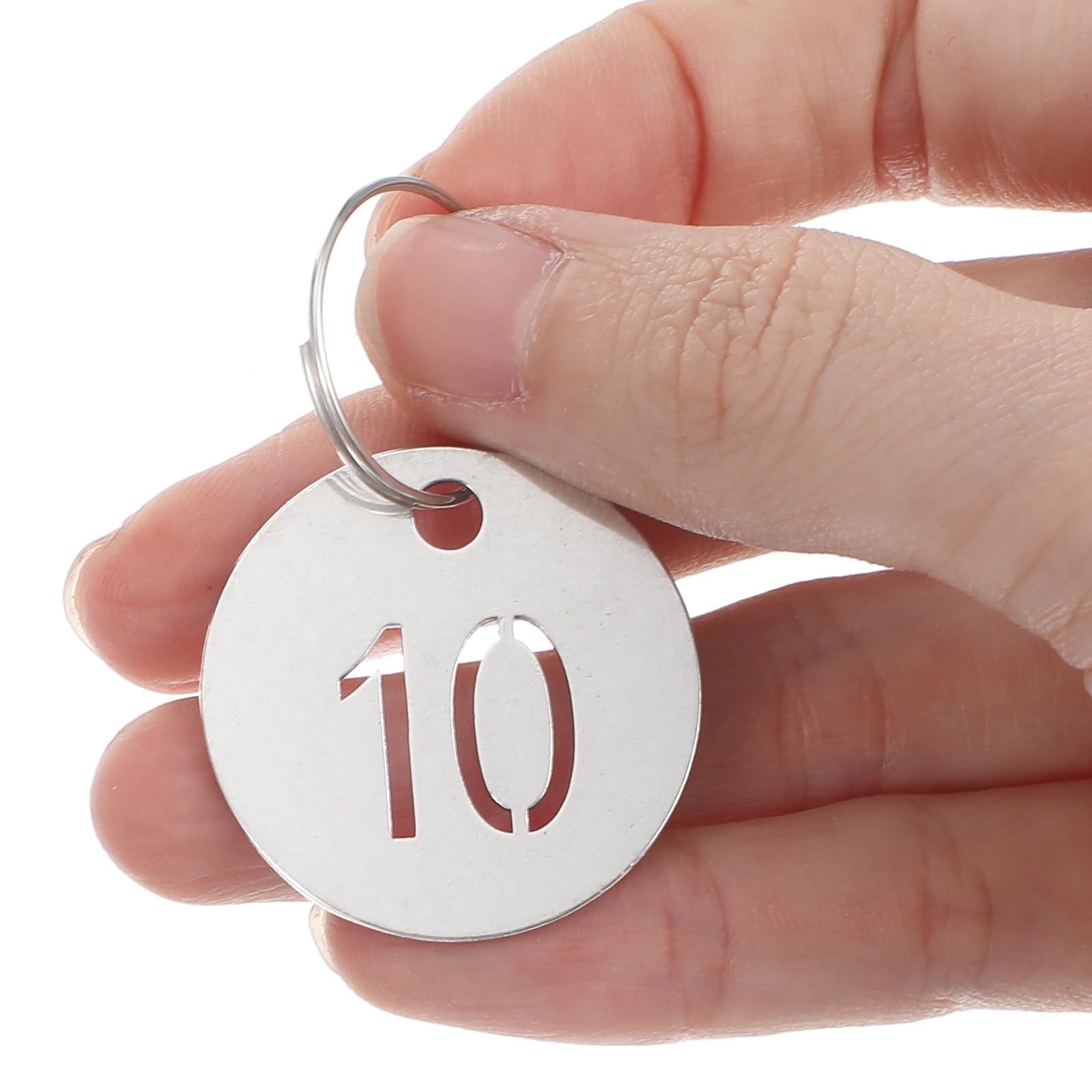 NanTun Messing druppelvorm sleutelhangers met ring, uitgehold nummer ID-tags sleutelhanger, genummerde sleutelhangers - 1 tot 30