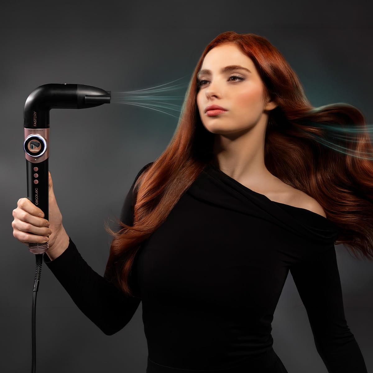 Cecotec Spazzola ad Aria Multistyler AirGlisse 8in1 Black. 1400W, Motore 110000 rpm, 8 Accessori, Coanda Tech 37 mm, Funzione Plasma Anti Crespo, Piastre Riscaldanti, Styling Professionale