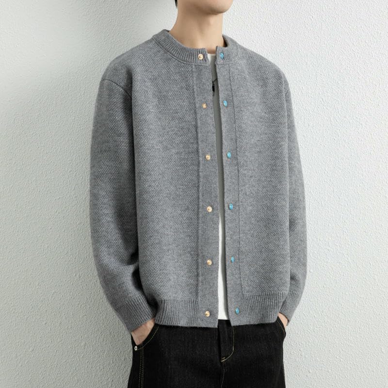 Pull homme col rond en maille tricotée - Modèle casual chic basique