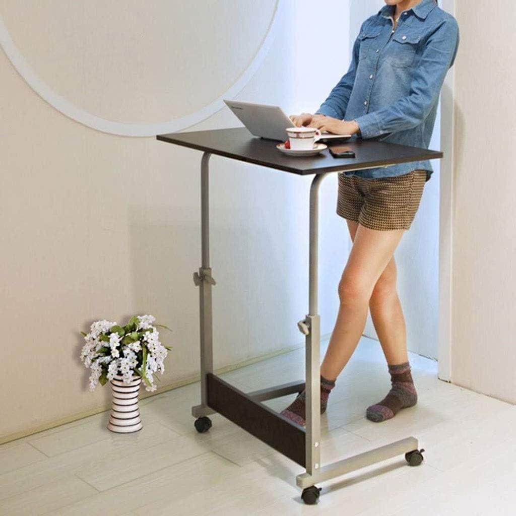 Foldable Laptop Stand Rolling Cart Portable and Height Adjustable Mobile Workstation for Home Multifunction Standing Table Adjustable Desk