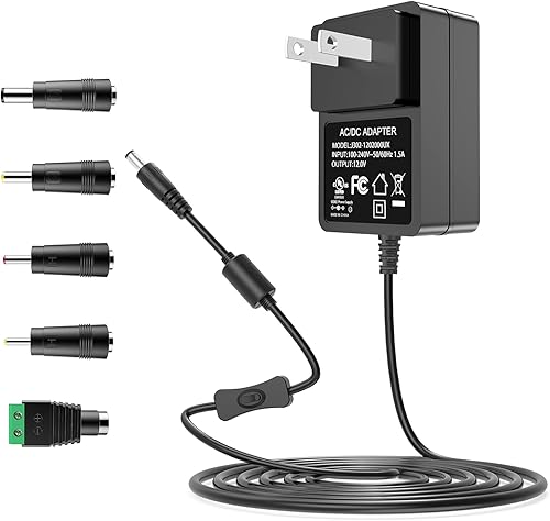 Fuente de alimentación de 12 V CC, adaptador de corriente de 12 voltios y 2 A, enchufe de pared con certificación UL para tiras de luces LED,