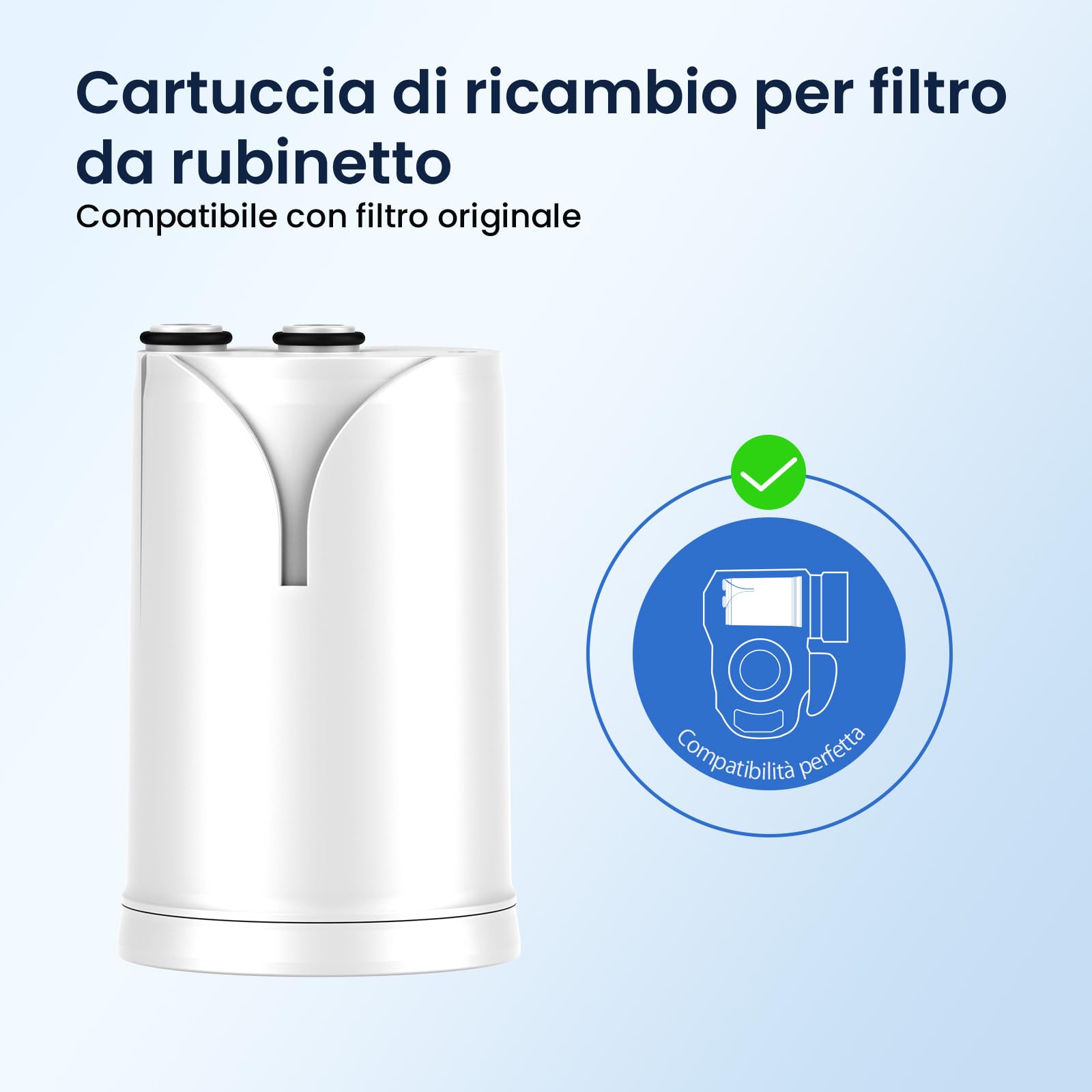 GLACIER FRESH Ultrafiltrazione Filtro acqua rubinetto ON TAP V-MF (600L), compatibile con Brita On Tap Pro V-MF, V, 5 Stadi-Riduce 99% batteri, PFAS, metalli, cloro e particelle 0,01 µm (2 pezzi)