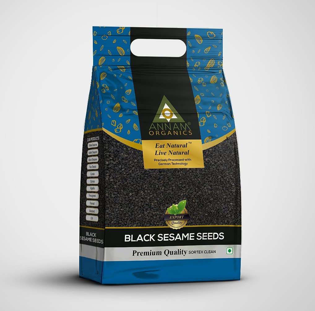 ANNAM Natural Premium Black Sesame Seeds | Kaale Til | Kale Tal - 900gm