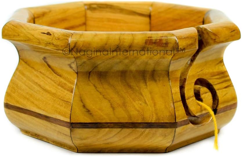 Wooden Yarn Bowl Holder Rosewood - Knitting Bowl with Holes Storage - Crochet Yarn Holder Bowl - Perfect for Mother's Day!