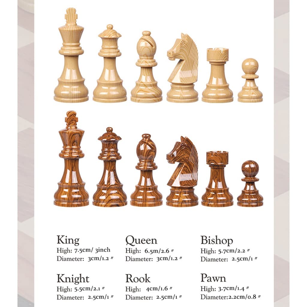 ZAW Schach Rosenholzschach 15Imch Magnetische Schublade Aufbewahrungsbox Tragbare Schachfiguren Erwachsene Schachbrett Spiel Sets Geschenk 2 Extra Queens Chess (Color : A+Chess Board)