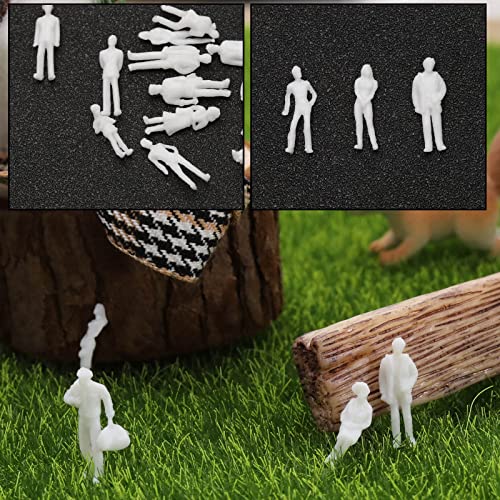 OTOTEC 100Pcs 1:150 White People Unpainted Figures Exquisite Miniature Character Models Decorative Accessories for DIY Making Mini Dollhouse Building - Image 3