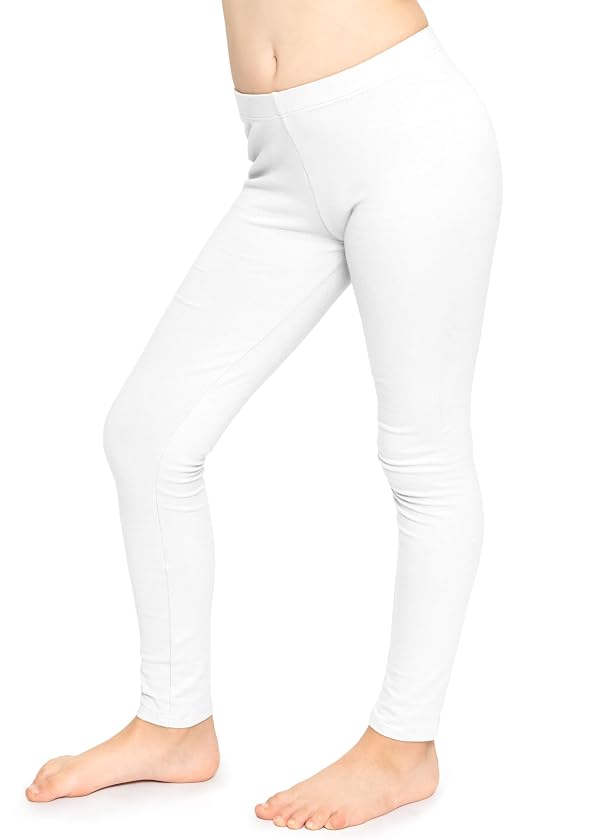 STRETCH IS COMFORT Girl's Cotton Leggings White Small by STRETCH IS COMFORT - Used condition - US$7.62