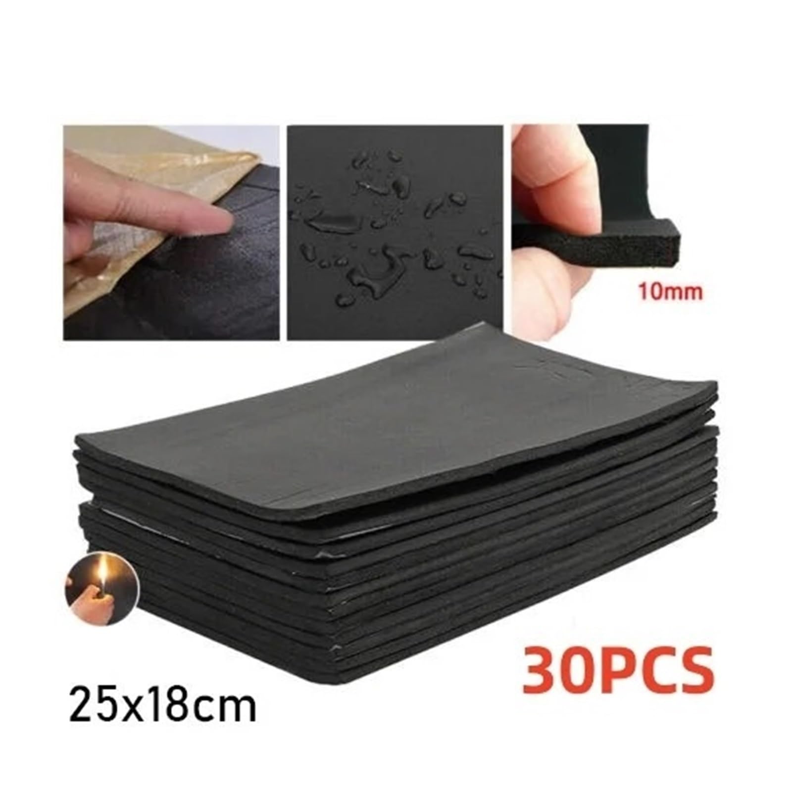 Aislamiento Sonido Termico 40 Alfombrillas Insonorizantes 5 Mm Para Aislamiento Térmico Coche Furgoneta Aislamiento Acústico Aislamiento Capó Coche Silencioso Para Puerta Pared(C)
