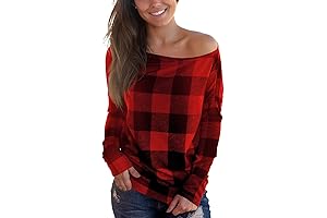 Alluring Off-Shoulder Plaid Top: Elevate Your Holiday Style