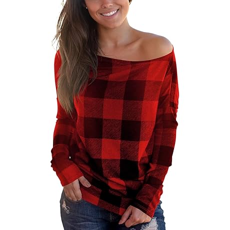 Alluring Off-Shoulder Plaid Top: Elevate Your Holiday Style