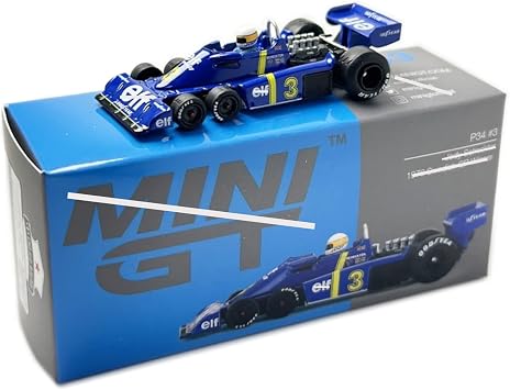 HTLNUZD 1/64 Alloy Racing Car P34 584#4 583#3 Model for Tyrrell1976 PatricDepailler Place Car Adult Collection Vehicle Model Gift P34#3