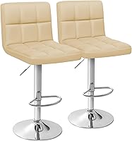 Vista 1 de Homall - Taburetes de bar modernos de piel sintética ajustable giratorios, taburetes de bar hidráulicos sin brazos para cocina, taburete de bar