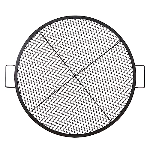 VEVOR Grille de Cuisson 91 cm de Diamètre Grille de Barbecue Ronde en Acier Capacité de Charge de 20 kg Matériel Ustensile avec Marque en X pour Foyer...