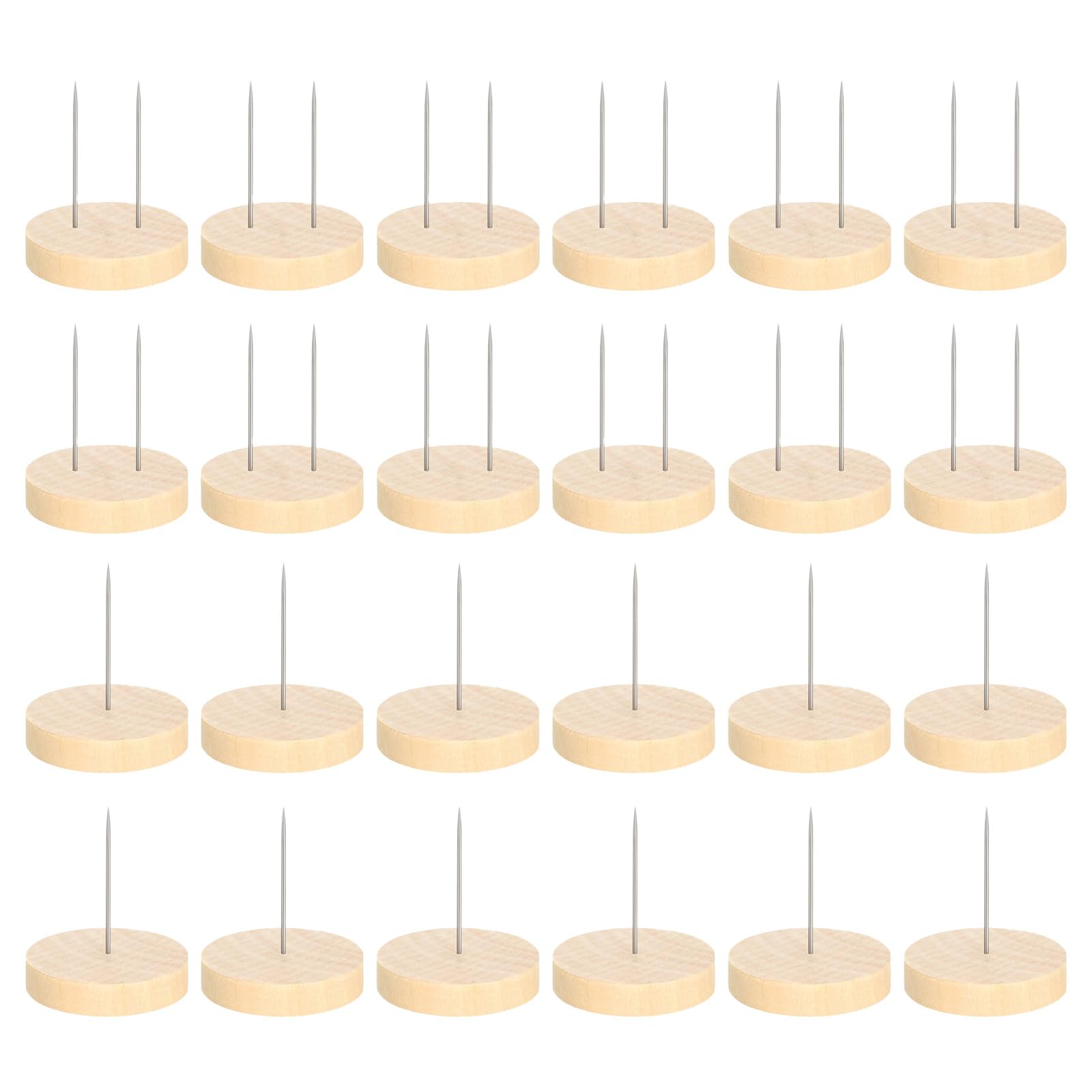 YROHGKPN 24 Pcs Action Figure Stand Crochet Dolls Double-Needle Wood Display for Display