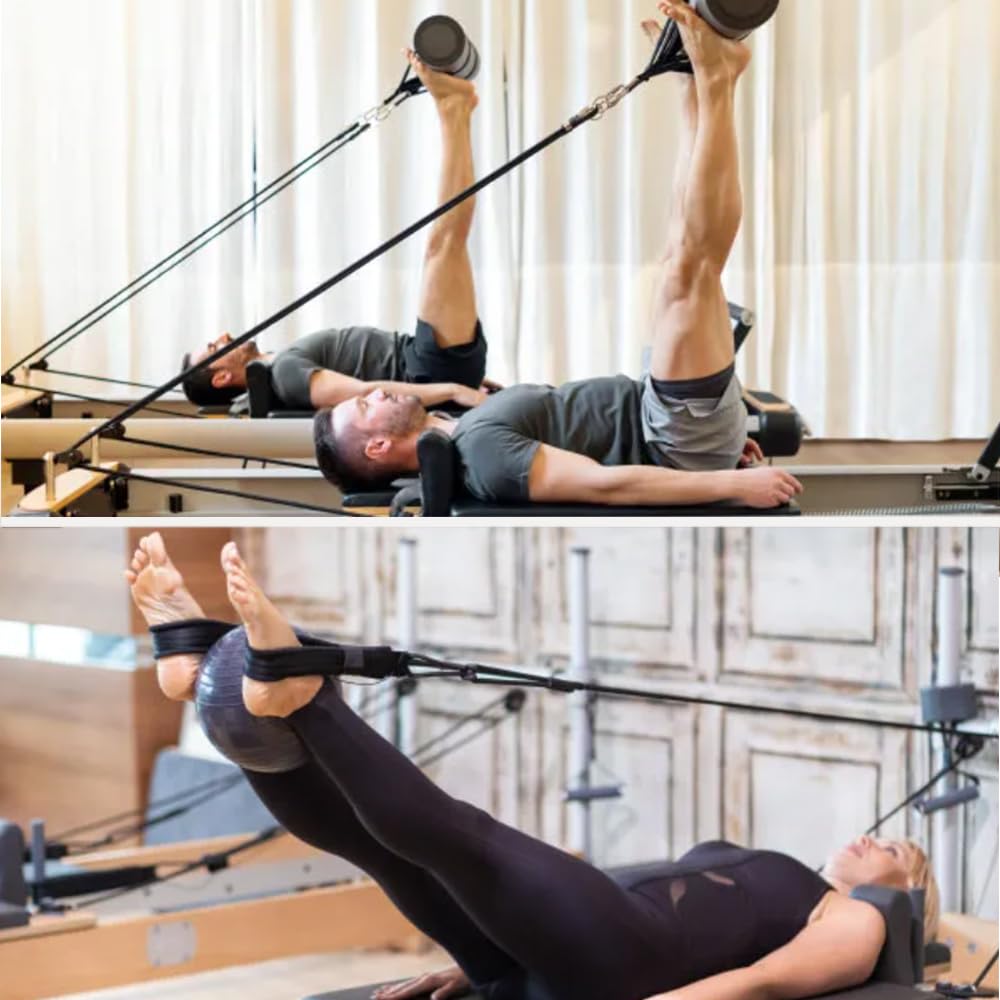 LOOEEL Pilates-Reformer-Zugseil-Teile, Pilates-Reformer-Seile, Ersatzgurt, geeignet für Heimstudio, Verwendung von Yoga-Fitnessgeräten, Kernbett-Zubehör, Yoga-Gurt, 2 Stück.