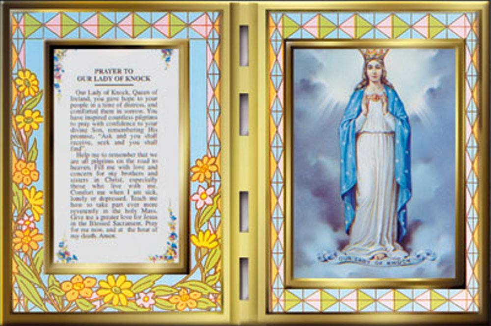 CBC Mary Our Lady of Knock Prayer and Photo in a Stained Glass Plaque