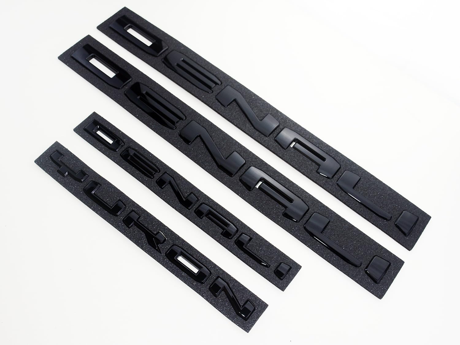 Overlay Door Rear Emblem 3D Badge Letters Replacement for 2021-2024 Denali Yukon XL 4PCS (Gloss Black)