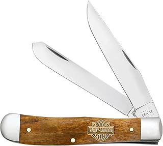 Case Cutlery XX Harley Davidson 52226 Antique Smooth Bone 2 Blade Trapper, 6254 SS