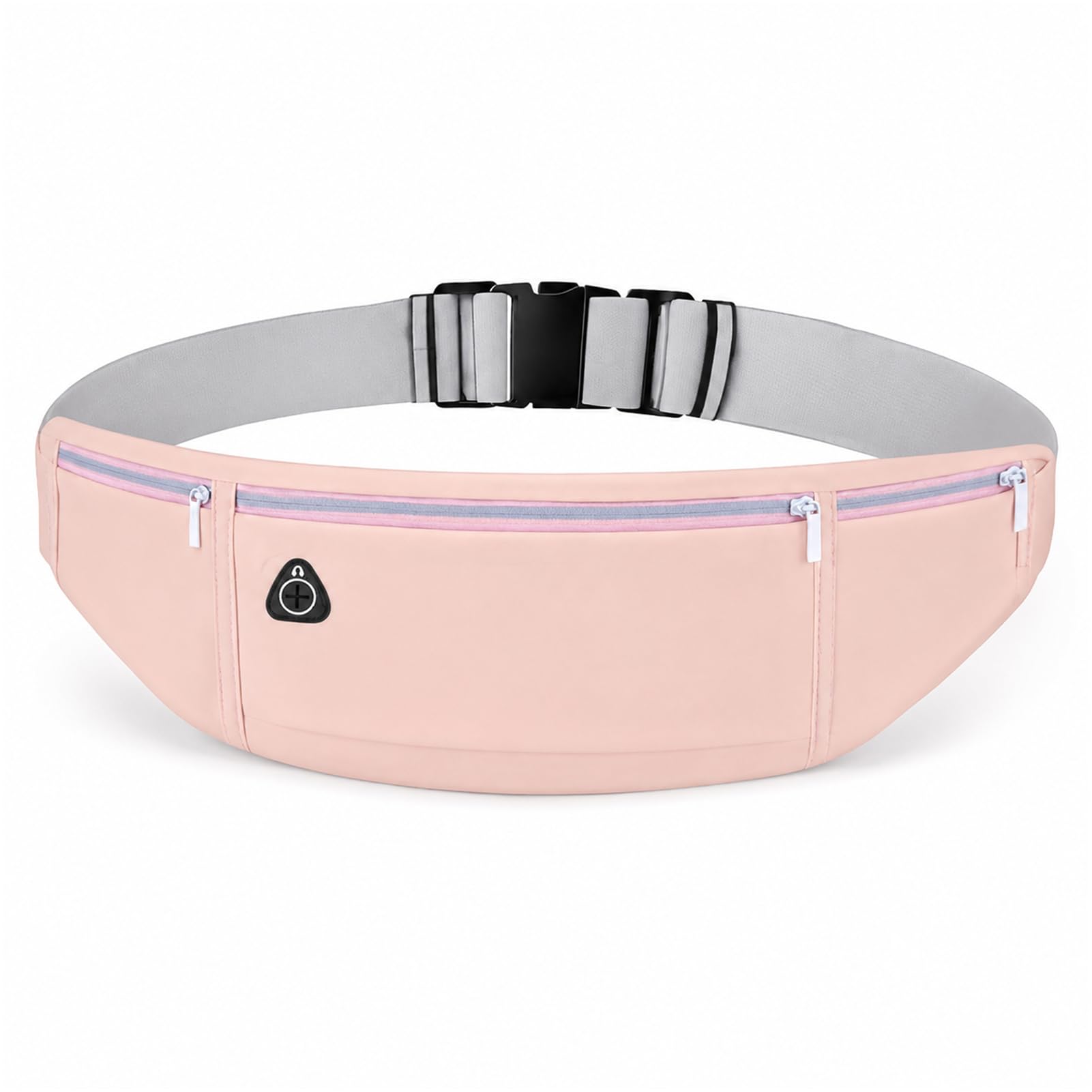 Running Belt, Waterproof Waist Bag with Reflective Strips for Women Men Adjustable Waistpacks with Headphone Jack Fit Smartphone Up to 7.2 inch for Workouts Outdoor Activities (Pink)