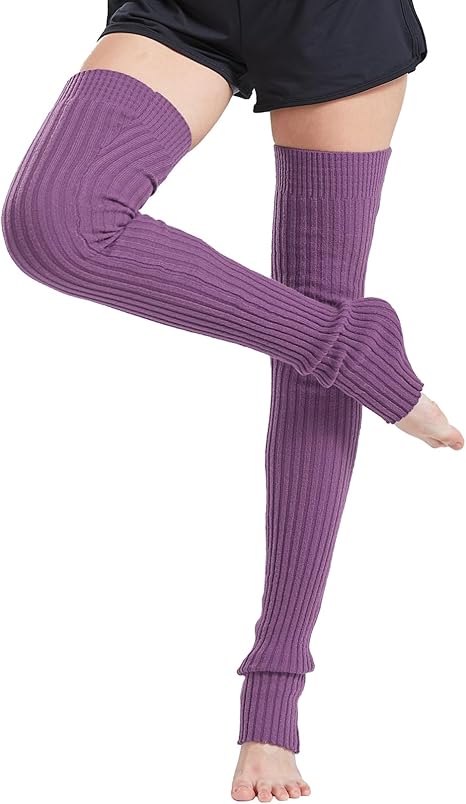 Ateena Moderne Beenwarmers Voor Ballet, Dans, Sport Aerobics, Warming-up, Warm en Comfortabel, Katoenen Been Warmer Voor Dames, Amarant, Gauntsocks één Maat