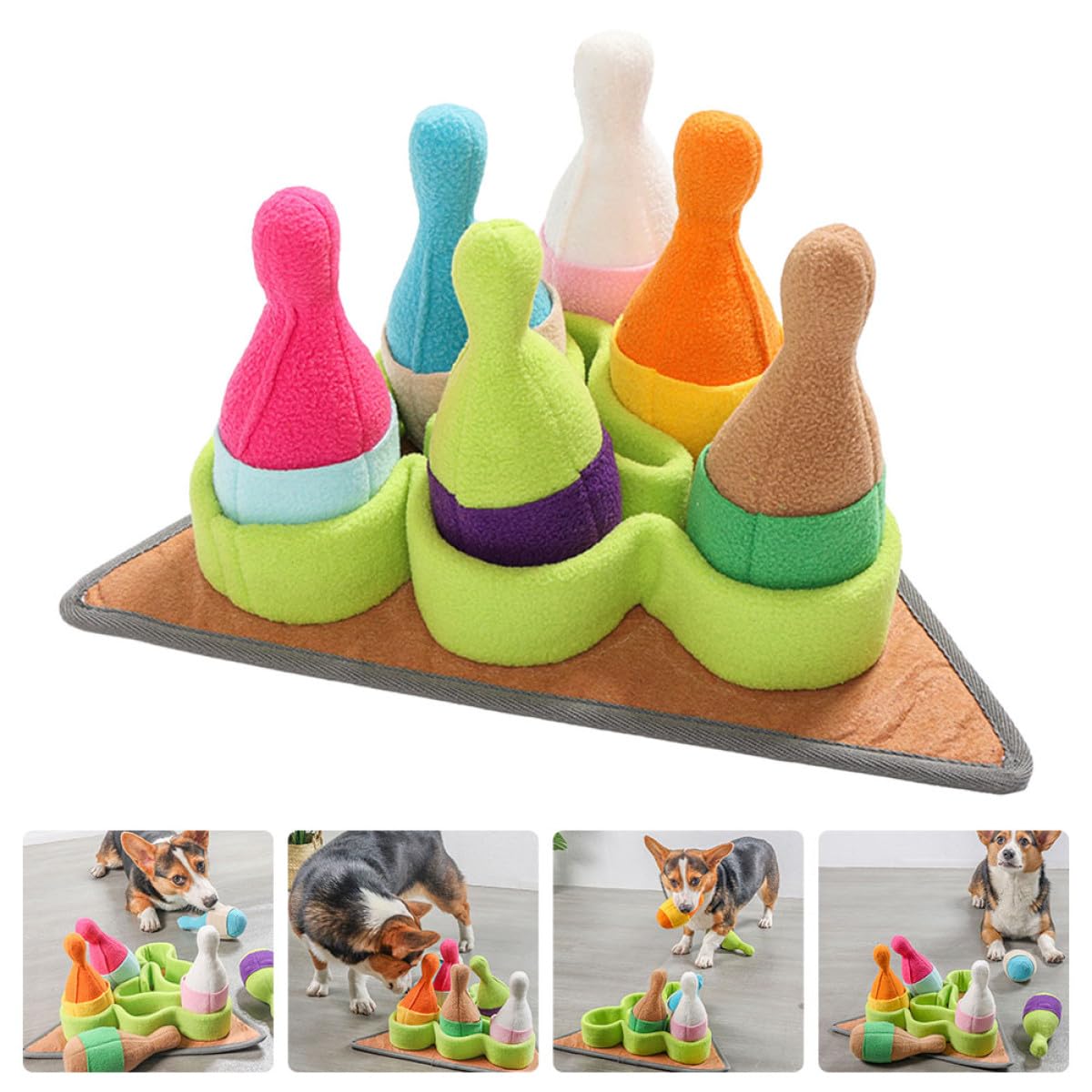 YARNOW Bowlingförmiges Leckerli Spielzeug aus Polar Fleece für Welpen Tragbares Haushalts Schnüffelspielzeug zur Fütterungsunterstützung