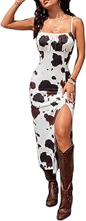 Verdusa Women's Cowgirl Dress Western Outfit Boho Bodycon Long Slit Thigh Cami Dresses Price In India