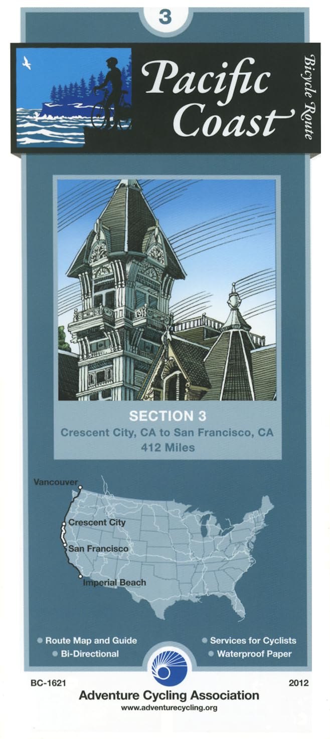 Pacific Coast Bicycle Route: Crescent City, California - San Francisco, California - 412 Miles (3) Map – Folded Map, 1 May 2012