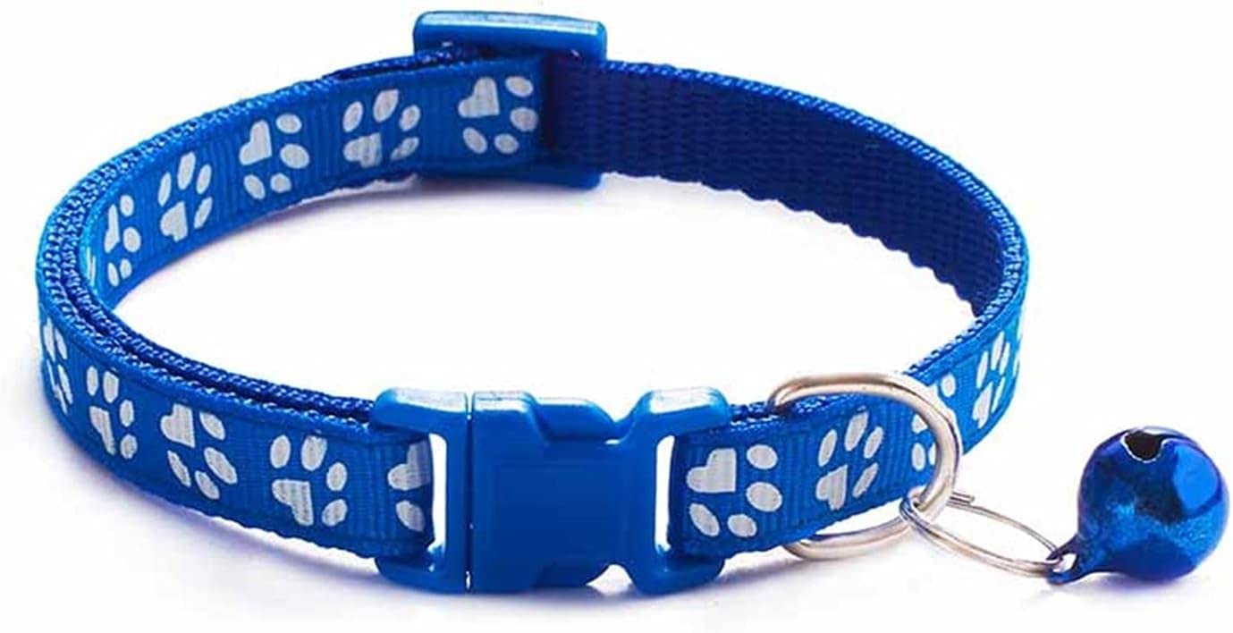 DRK Shopmart 15 MM Nylon Made Adjustable Paw Print Design Cute Small Dogs & Puppy Collar for Mini Dogs & Cat Collar, Pawprint Dog Collar, Fits Necks 9" to 14" (Blue) (B0CPJH17QF) Amazon Price History, Amazon Price Tracker