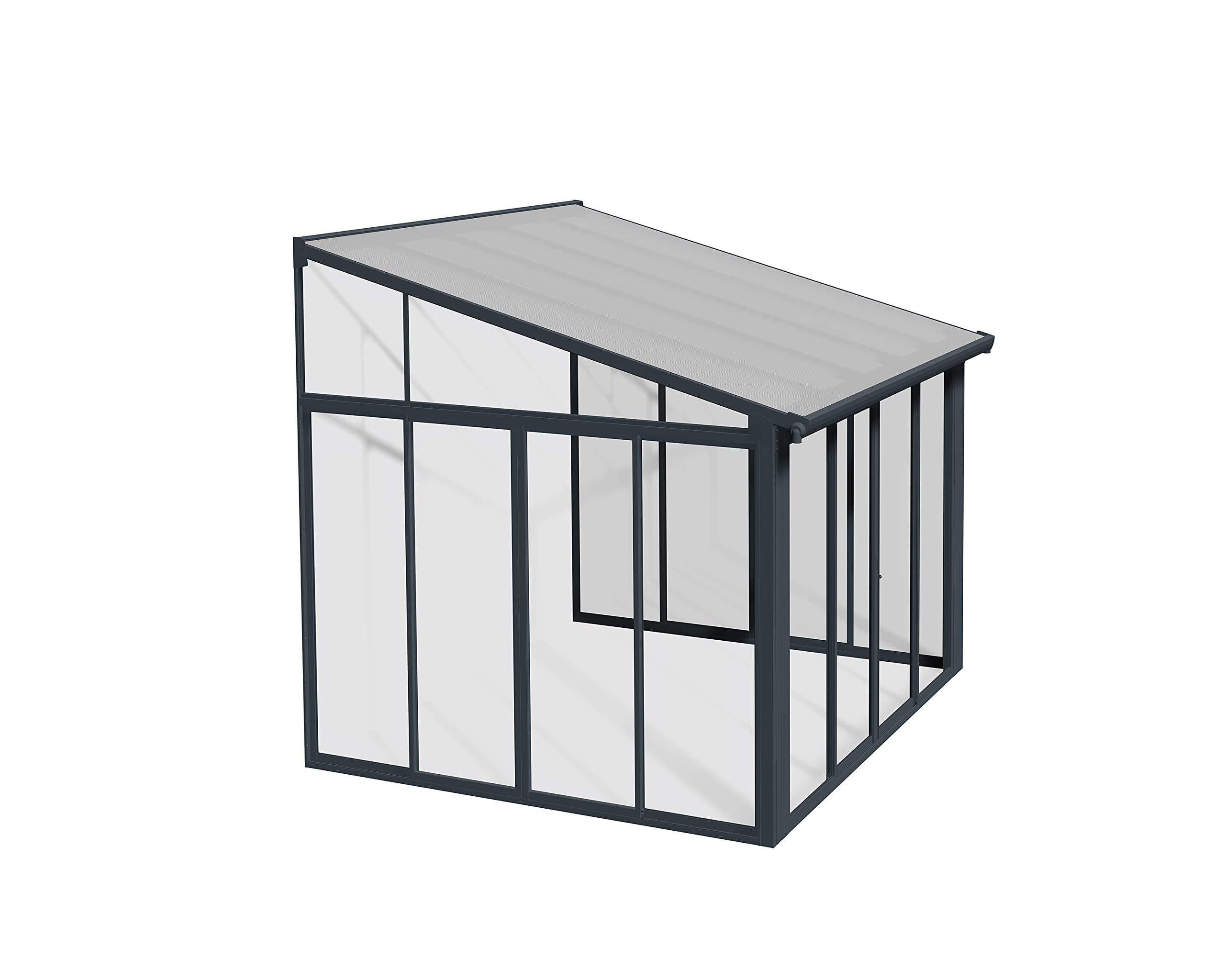 Palram - Canopia SanRemo Wintergarten Bausatz – Veranda mit Polycarbonatdach und Acrylwänden (300x314 cm, Grau)