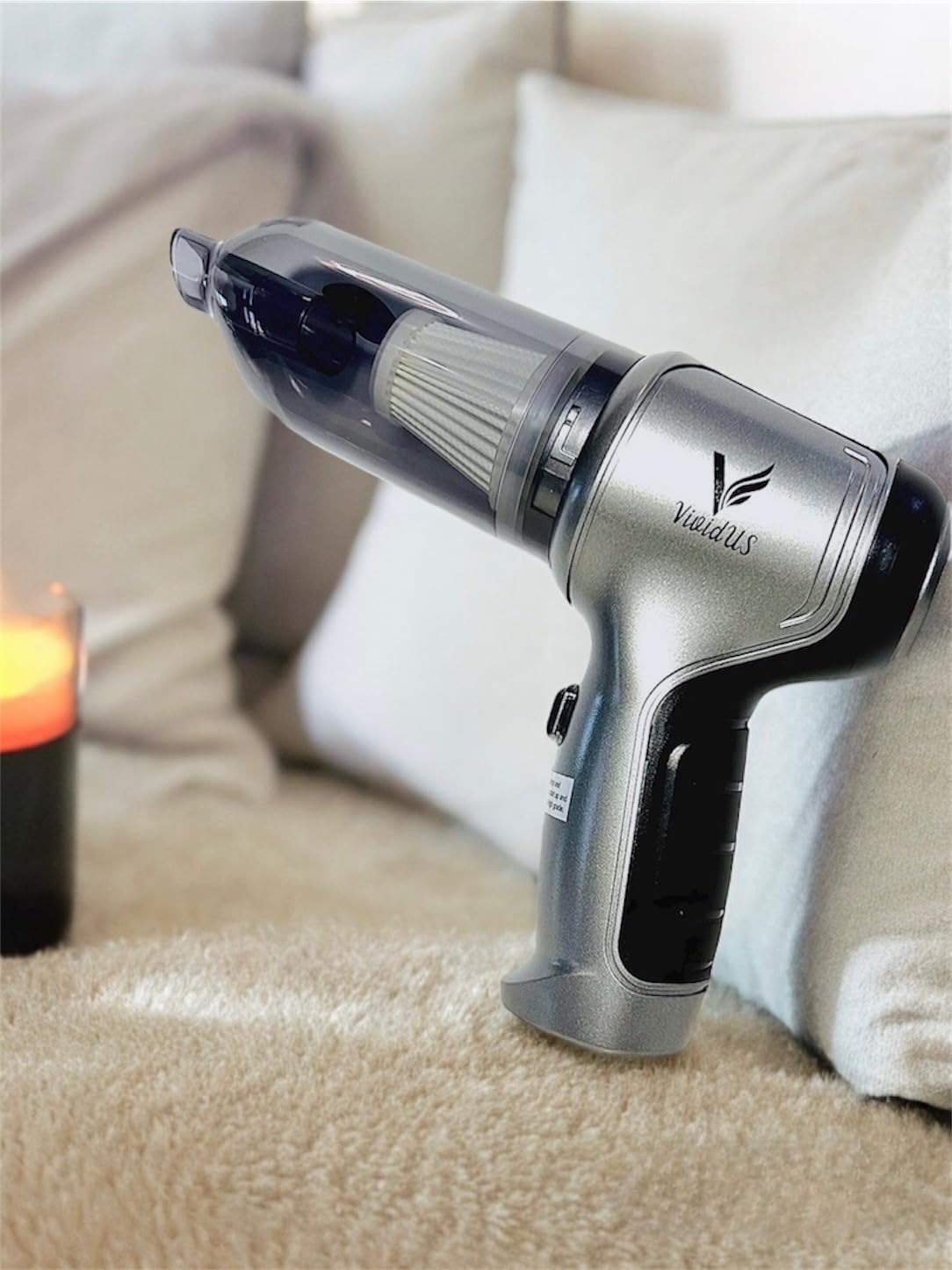 VIVIDUS Handheld Vacuum Cordless, 15000PA Car Vacuum Cleaner High Power, Small Vacuum Cleaner & Blower Portable, 4-in-1 Versatile Rechargeable Handheld Vacuum for Car, Home, Pet Hair Cleaning, White