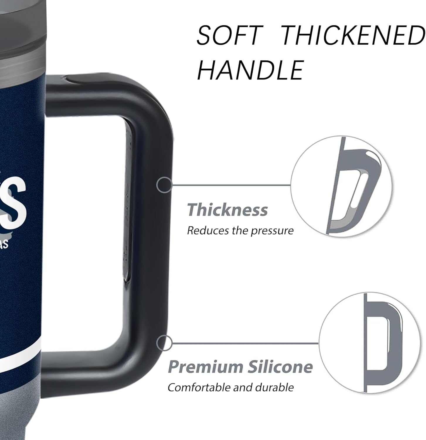 Tumbler 30oz Straight Skinny Portable Handle Car Cups With Anti slip Sleeve Straw Dust Cover, Sports Travel, Stainless Steel Insulated Gifts for Men Women Fans - Image 4