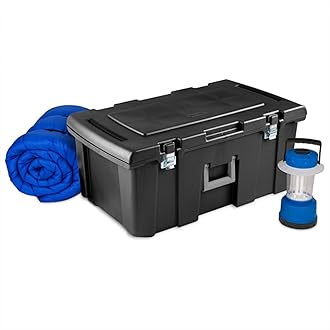 Sterilite 3 Pack Wheeled Footlocker, Lockable Plastic Utility Storage Container, Black