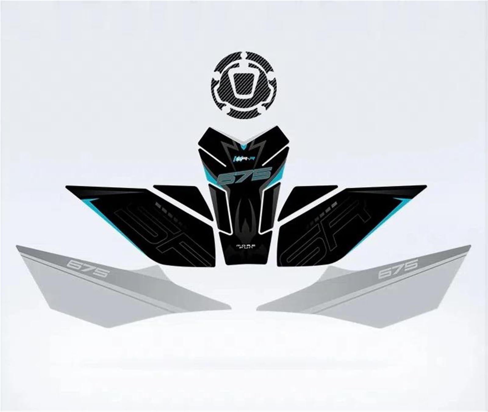 Motorcycle Frosted Fuel Tank Kit Sticker Protector Traction Pad Decals Accessories for CFMOTO 675SR-R 2024 Protection(Color26)