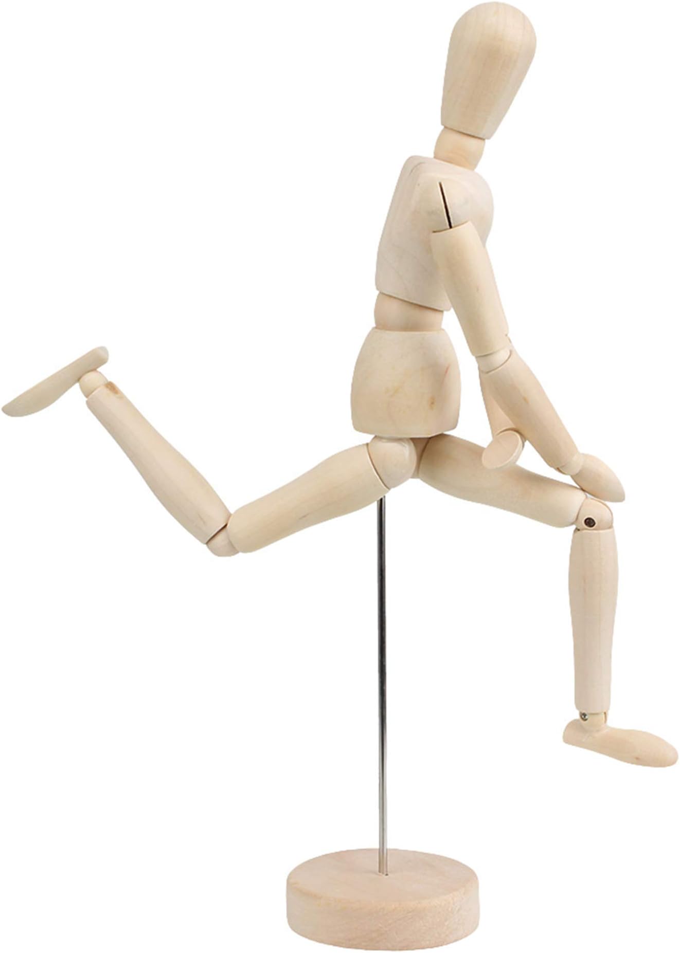 SHANOER 12 Inch Wooden Human Mini Mannequin with Flexible Joints Artist Sketch Drawing Model Manikin Art Doll