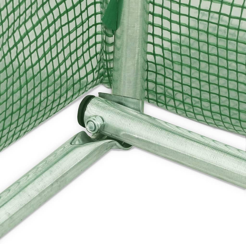 Close-up of the steel frame base connection