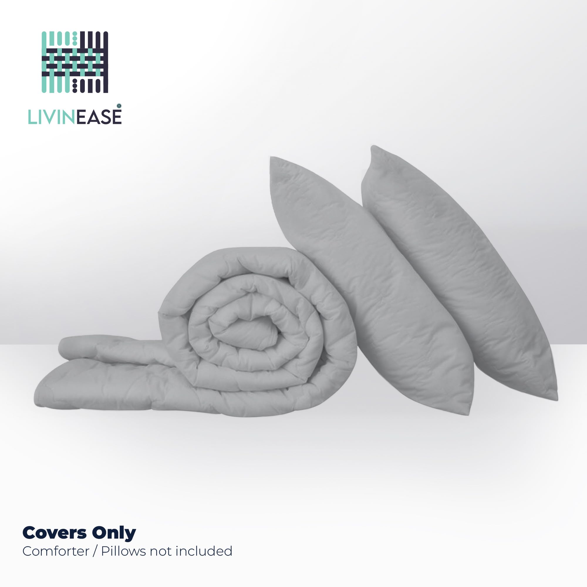 LivinEase Set Copripiumino - Microfibra Copripiumino 155x220cm + Federe 80x80cm - Copripiumino