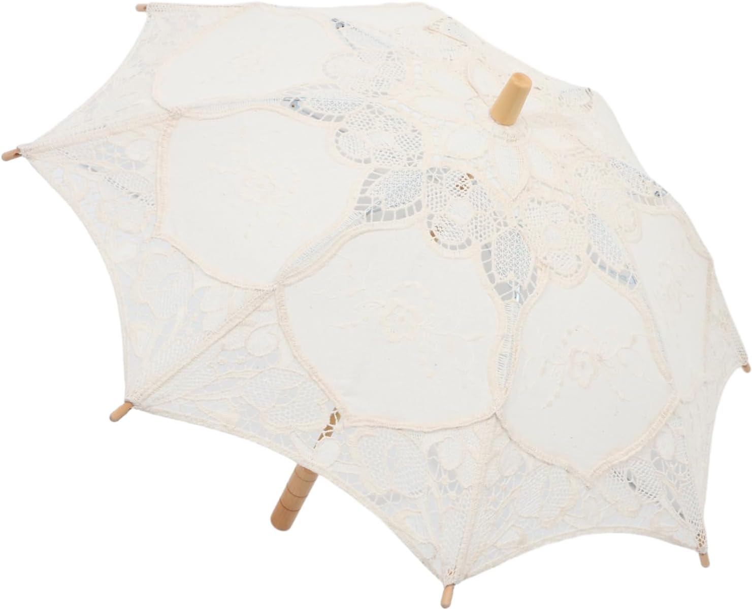 Wedding Parasol Umbrella Embroidered Photography Prop Vintage Flower-shaped Design for Dance and Photoshoots Sturdy Frame Delicate Lace Details