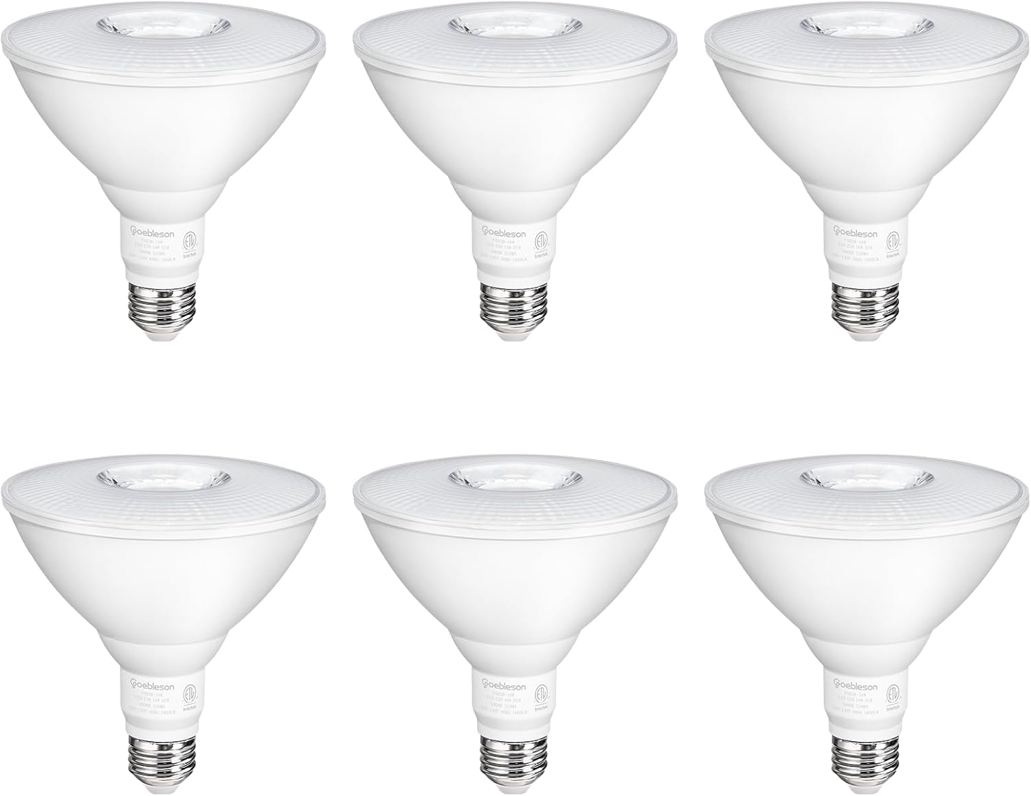 6 Pack Flood Light Bulbs, PAR38 LED Outdoor Flood Light Bulbs, (120W Equiv) Dimmable IP65 for Patio Yard Porch Driveway Garage, 5000K Daylight White 18W 1800LM E26 Base, ETL Listed C05R3P605
