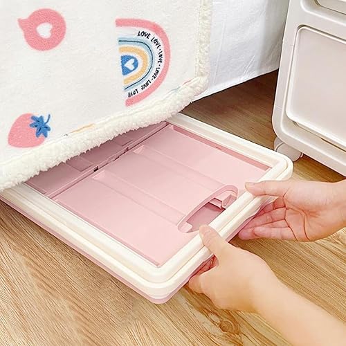 Miniatura 4 de Cabilock Caja de almacenamiento plegable con tapa, caja de ropa con tapa, carrito de compras, playa, camping, jardín, carrito de compras con rueda