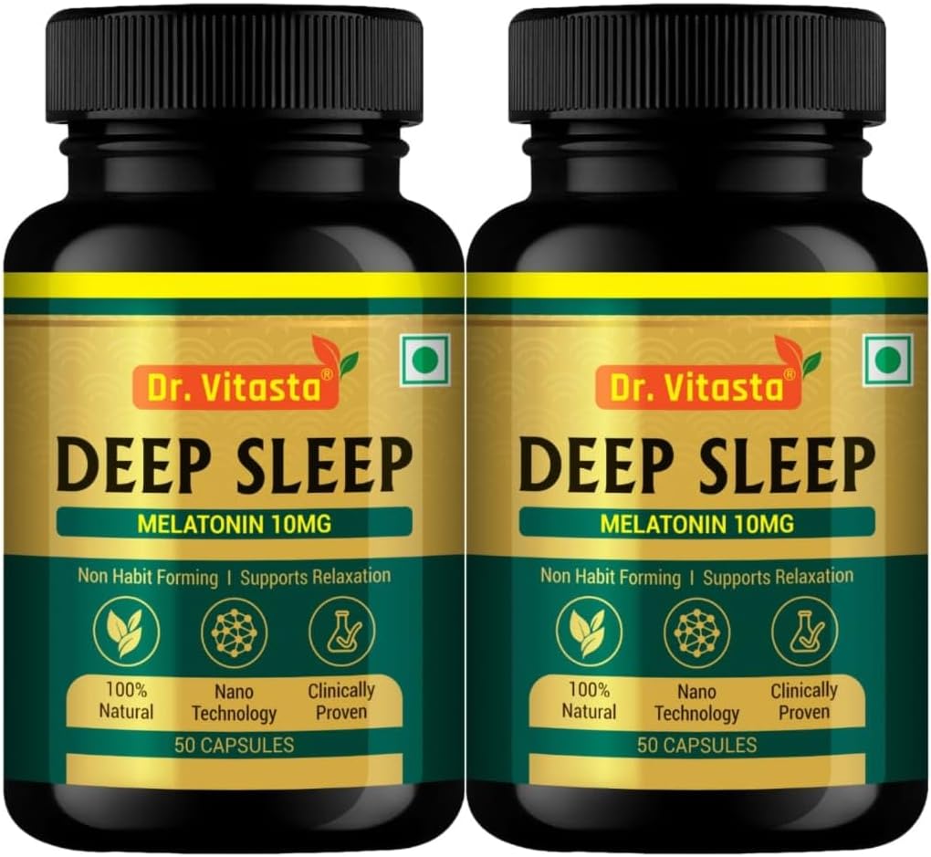 Deep Sleep Melatonin 10mg Capsules, 50 Count, Non Habit Forming, Supports Relaxation (100)