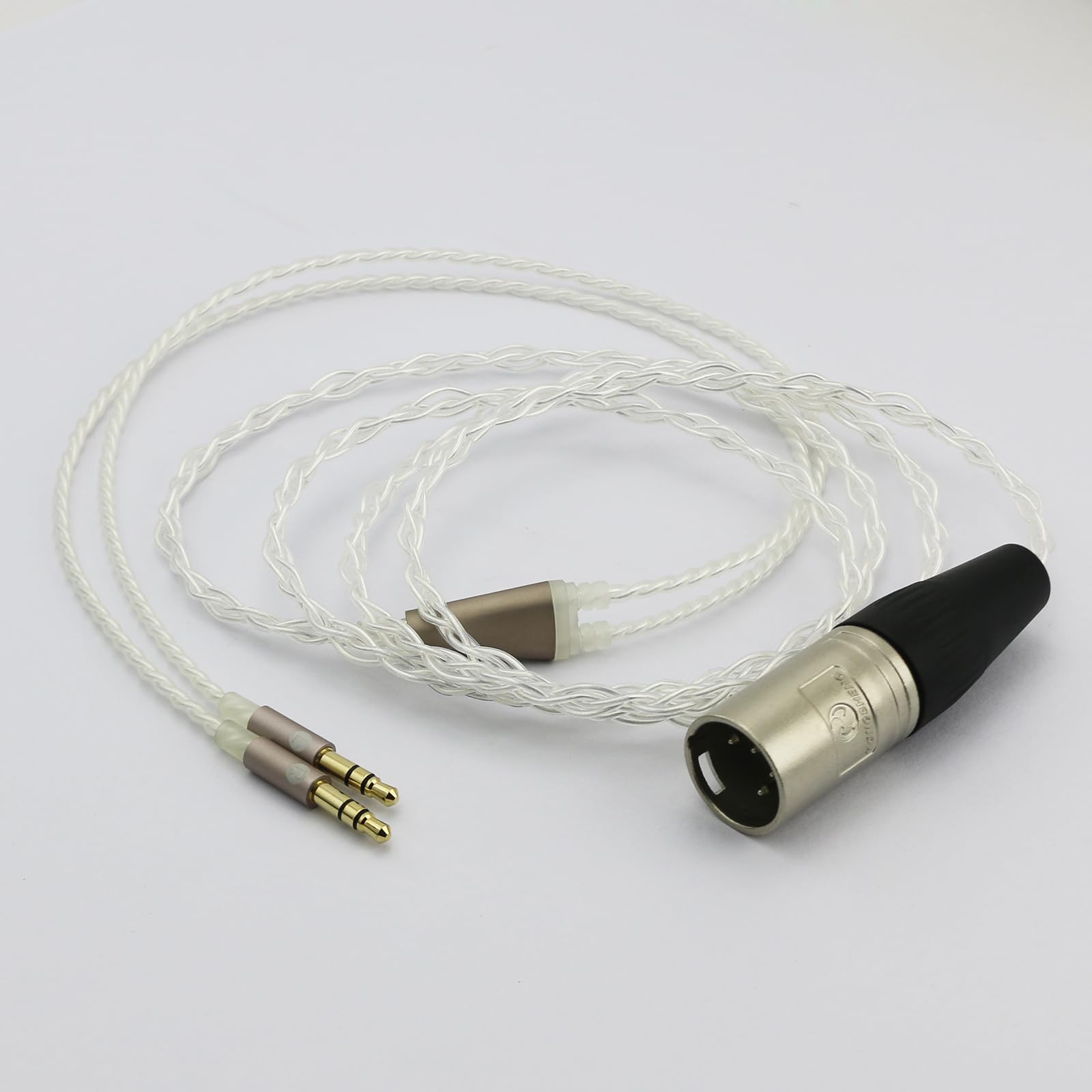 Cavo audio bilanciato XLR a 4 poli compatibile con cuffie Hifiman Ananda, Arya, Sundara, HE400SE, HE4XX, Edition XS (versione 2 x 3,5 mm) 6N OCC rame monocristallino placcato in argento